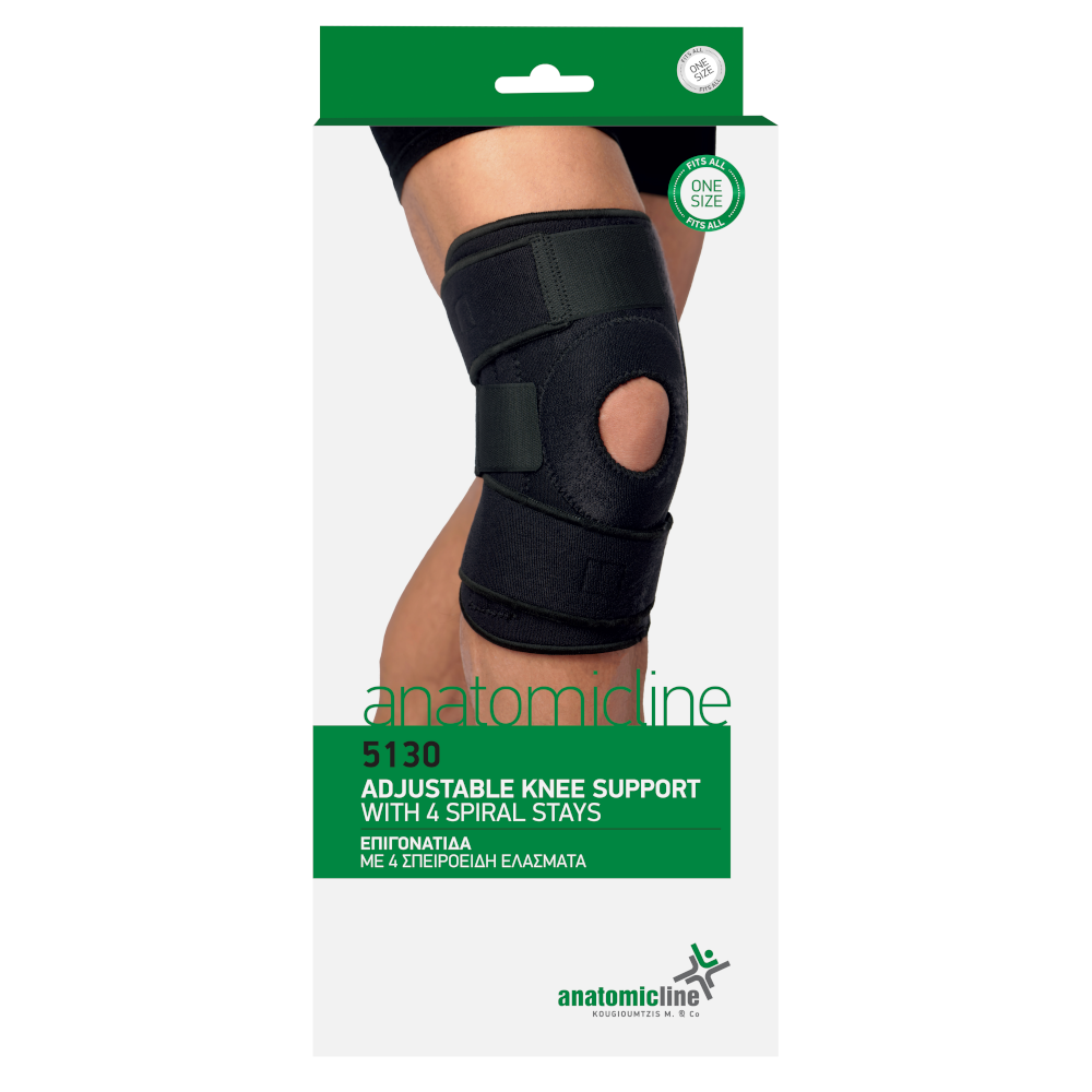Adjustable Knee Support with 4 Spiral Stays One Size